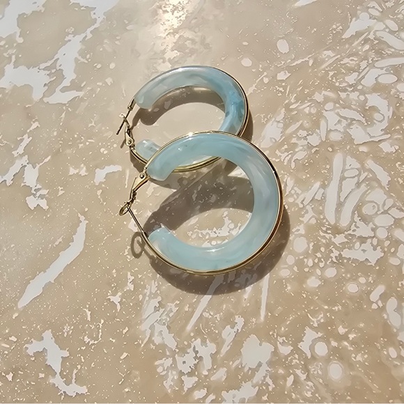 Ocean Swirl Hoops - Picture 2 of 7